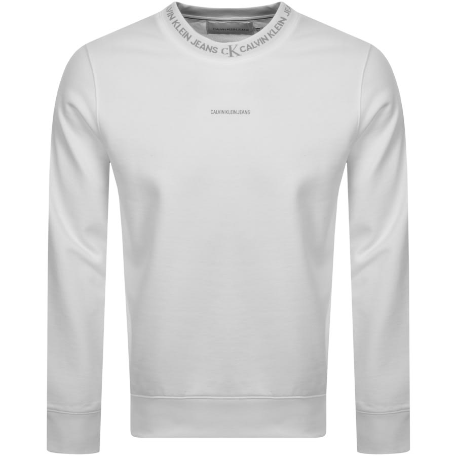 Alternative Image for ProductCalvin Klein Jeans Jacquard Sweatshirt White1